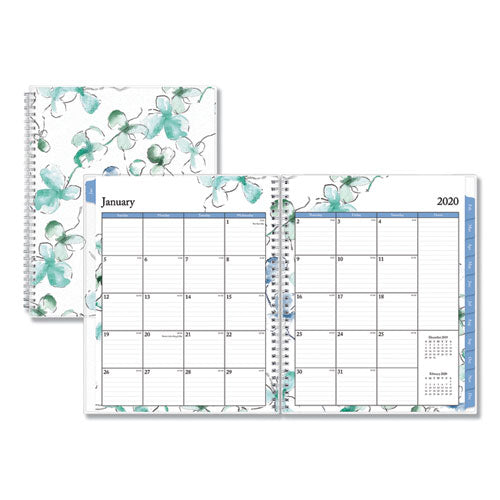 Lindley Weekly/monthly Planner, Lindley Floral Artwork, 8 X 5, White/blue/green Cover, 12-month (jan To Dec): 2023