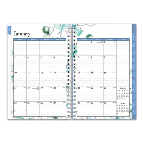 Lindley Weekly/monthly Planner, Lindley Floral Artwork, 8 X 5, White/blue/green Cover, 12-month (jan To Dec): 2023