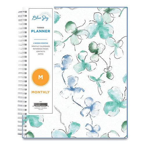 Lindley Monthly Planner, Lindley Floral Artwork, 10 X 8, White/blue/green Cover, 12-month (jan To Dec): 2023