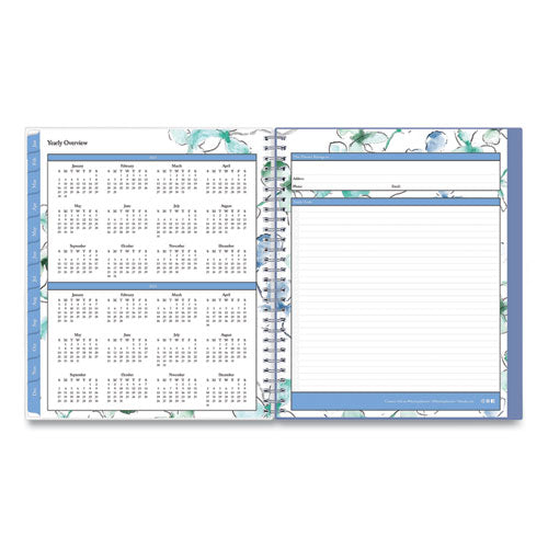 Lindley Monthly Planner, Lindley Floral Artwork, 10 X 8, White/blue/green Cover, 12-month (jan To Dec): 2023