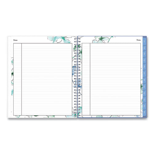 Lindley Monthly Planner, Lindley Floral Artwork, 10 X 8, White/blue/green Cover, 12-month (jan To Dec): 2023