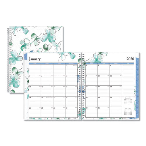 Lindley Monthly Planner, Lindley Floral Artwork, 10 X 8, White/blue/green Cover, 12-month (jan To Dec): 2023