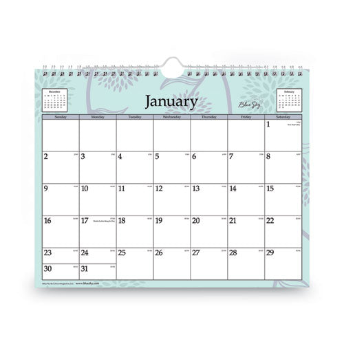 Rue Du Flore Wall Calendar, Rue Du Flore Artwork, 11 X 8.75, White/jade/lavender Sheets, 12-month (jan To Dec): 2024