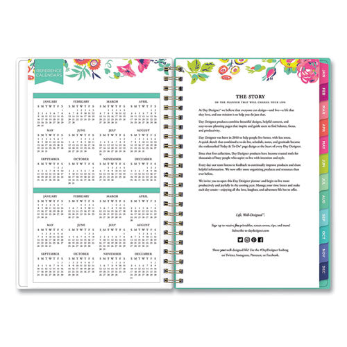 Day Designer Peyton Create-your-own Cover Weekly/monthly Planner, Floral Artwork, 8 X 5, White, 12-month (jan-dec): 2023
