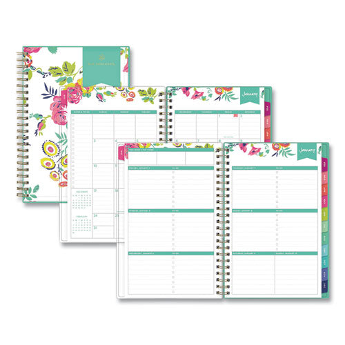 Day Designer Peyton Create-your-own Cover Weekly/monthly Planner, Floral Artwork, 8 X 5, White, 12-month (jan-dec): 2023