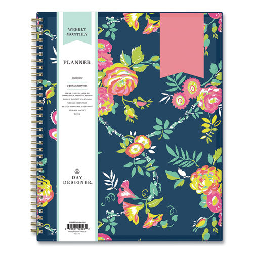 Day Designer Peyton Create-your-own Cover Weekly/monthly Planner, Floral, 11 X 8.5, Navy, 12-month (july-june): 2022-2023