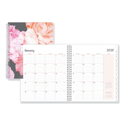 Joselyn Monthly Wirebound Planner, Joselyn Floral Artwork, 10 X 8, Pink/peach/black Cover, 12-month (jan To Dec): 2023