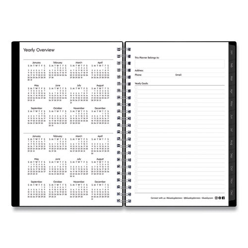 Enterprise Weekly/monthly Planner, Enterprise Formatting, 8 X 5, Black Cover, 12-month (jan To Dec): 2024