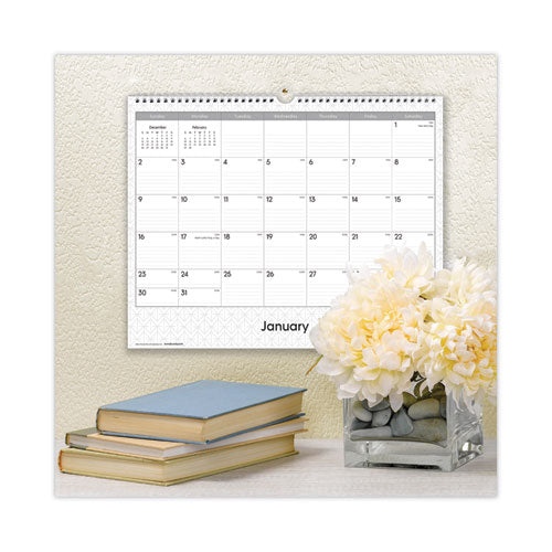 Enterprise Wall Calendar, Enterprise Geometric Artwork, 15 X 12, White/gray Sheets, 12-month (jan To Dec): 2024