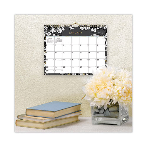 Baccara Dark Wall Calendar, Baccara Dark Floral Artwork, 11 X 8.75, White/black Sheets, 12-month (jan To Dec): 2024