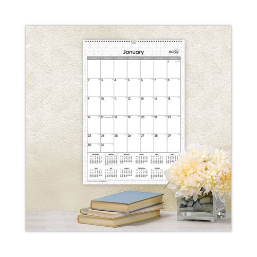 Enterprise Wall Calendar, Enterprise Geometric Artwork, 12 X 17, White/gray Sheets, 12-month (jan To Dec): 2023