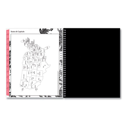 Analeis Create-your-own Cover Weekly/monthly Planner, Floral, 11 X 8.5, White/black/coral, 12-month (july-june): 2022-2023