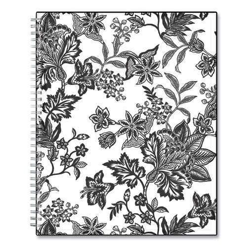 Analeis Create-your-own Cover Weekly/monthly Planner, Floral, 11 X 8.5, White/black/coral, 12-month (july-june): 2022-2023