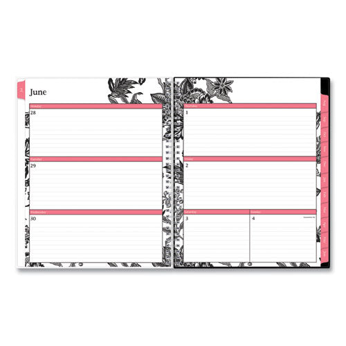 Analeis Create-your-own Cover Weekly/monthly Planner, Floral, 11 X 8.5, White/black/coral, 12-month (july-june): 2022-2023