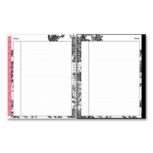 Analeis Create-your-own Cover Weekly/monthly Planner, Floral, 11 X 8.5, White/black/coral, 12-month (july-june): 2022-2023