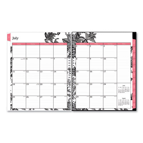 Analeis Create-your-own Cover Weekly/monthly Planner, Floral, 11 X 8.5, White/black/coral, 12-month (july-june): 2022-2023