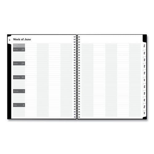 Solid Black Teacher's Weekly/monthly Lesson Planner, Two-page Spread (nine Classes), 11 X 8.5, Black Cover, 2022 To 2023