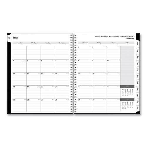 Solid Black Teacher's Weekly/monthly Lesson Planner, Two-page Spread (nine Classes), 11 X 8.5, Black Cover, 2022 To 2023