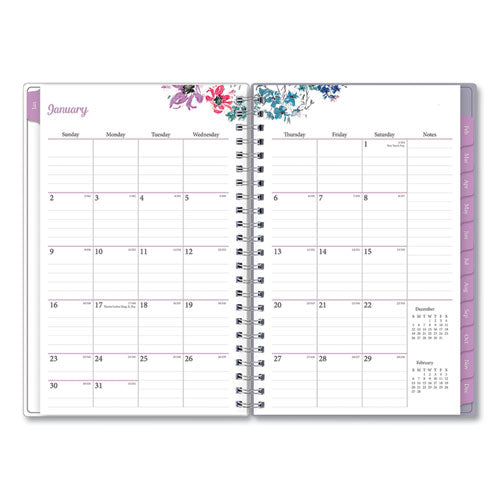 Laila Create-your-own Cover Weekly/monthly Planner, Wildflower Artwork, 8 X 5, Purple/blue/pink, 12-month (jan-dec): 2023