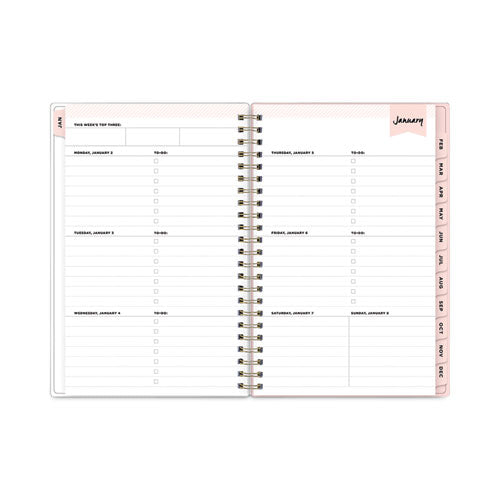 Day Designer Coming Up Roses Create-your-own Cover Weekly/monthly Planner, 8 X 5, Blush/cream Cover, 12-month (jan-dec): 2024