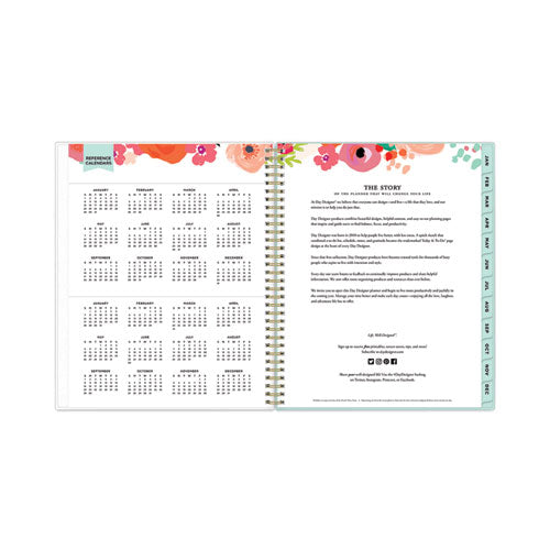 Day Designer Secret Garden Mint Frosted Weekly/monthly Planner, 11 X 8.5, Multicolor Cover, 12-month (jan To Dec): 2023