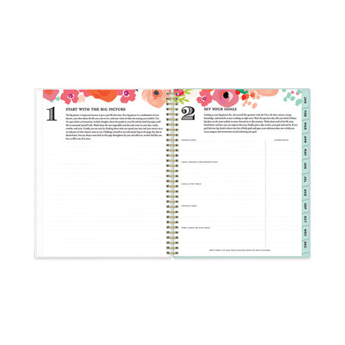 Day Designer Secret Garden Mint Frosted Weekly/monthly Planner, 11 X 8.5, Multicolor Cover, 12-month (jan To Dec): 2023