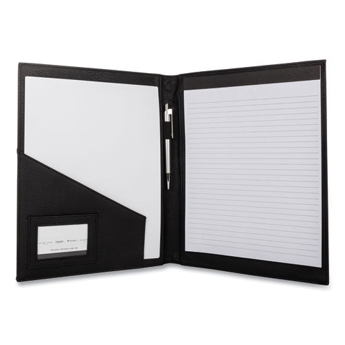 Faux-leather Padfolio, 9 X 12 Pad, 9.75 X 12.5, Black