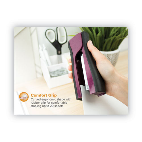 Dynamo Stapler, 20-sheet Capacity, Wine Metallic