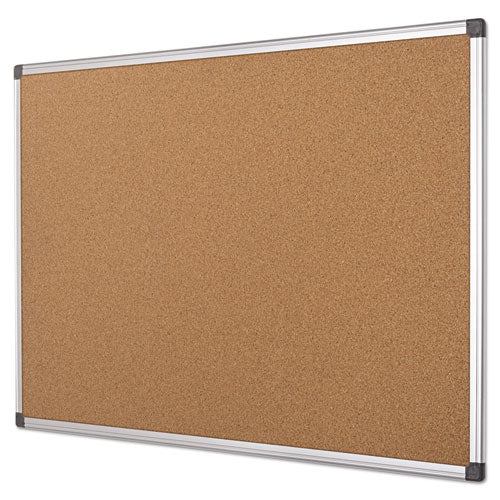 Value Cork Bulletin Board With Aluminum Frame, 24 X 36, Natural Surface, Silver Aluminum Frame