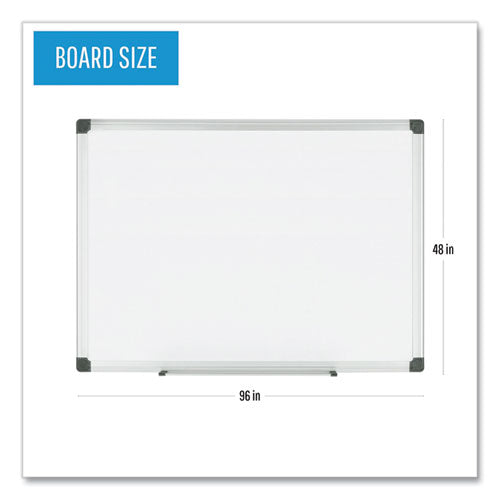 Porcelain Value Dry Erase Board, 48 X 96, White Surface, Silver Aluminum Frame