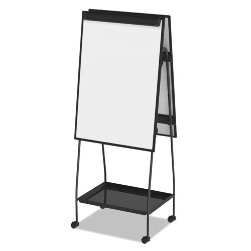 Creation Station Dry Erase Board, 29.5 X 74.88, White Surface, Black Metal Frame