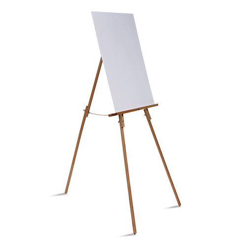 Oak Display Tripod Easel, 60" High, Wood/brass