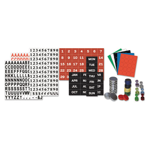 Interchangeable Magnetic Board Accessories, Calendar Dates, Red/white, 1" X 1", 31 Pieces