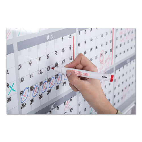 Magnetic Dry Erase Calendar Board, 12 Month, 36 X 24, White Surface, Silver Aluminum Frame