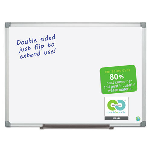 Earth Silver Easy-clean Dry Erase Board, Reversible, 48 X 36, White Surface, Silver Aluminum Frame