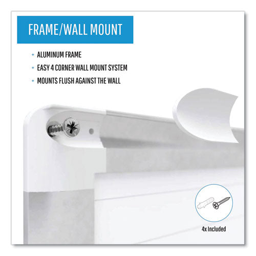 Ruled Magnetic Steel Dry Erase Planning Board, 48 X 36, White Surface, Silver Aluminum Frame