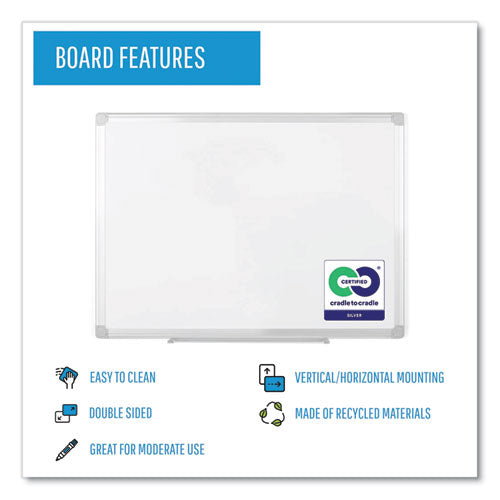 Earth Silver Easy-clean Dry Erase Board, Reversible, 72 X 48, White Surface, Silver Aluminum Frame