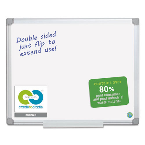 Earth Silver Easy-clean Dry Erase Board, Reversible, 72 X 48, White Surface, Silver Aluminum Frame