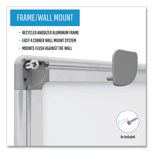 Earth Silver Easy-clean Dry Erase Board, Reversible, 72 X 48, White Surface, Silver Aluminum Frame