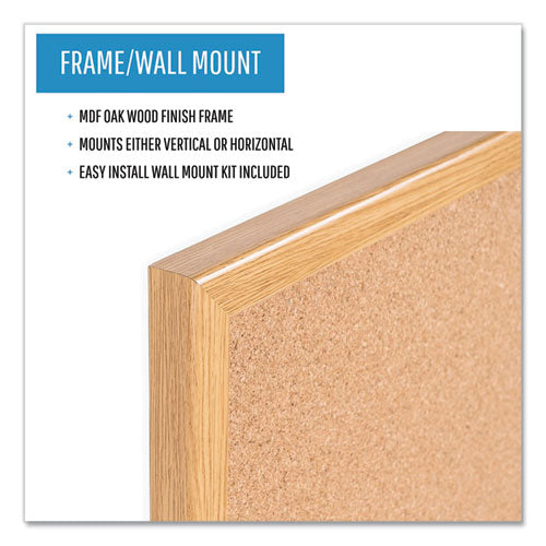 Value Cork Bulletin Board With Oak Frame, 24 X 36, Natural Surface, Oak Frame