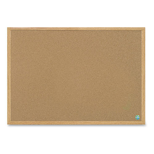 Earth Cork Board, 36 X 24, Natural Surface, Oak Wood Frame