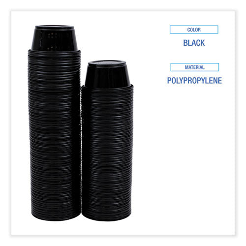 Souffle/portion Cups, 2 Oz, Polypropylene, Black, 125 Cups/sleeve, 20 Sleeves/carton