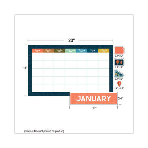 Calendar Bulletin Board Set, Let's Expolore, 123 Pieces