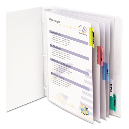 Sheet Protectors With Index Tabs, Assorted Color Tabs, 2", 11 X 8.5, 8/set