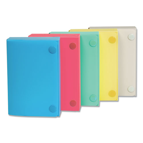 Index Card Case, Holds 200 4 X 6 Cards, 6.38 X 1.88 X 4.63, Polypropylene, Assorted Colors