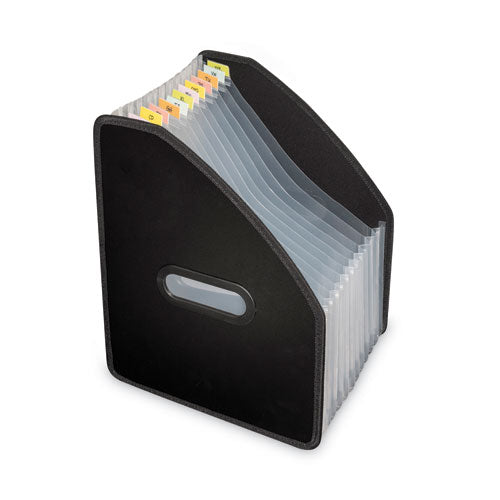 Vertical Expanding File, 10" Expansion, 13 Sections, 1/12-cut Tabs, Letter Size, Black