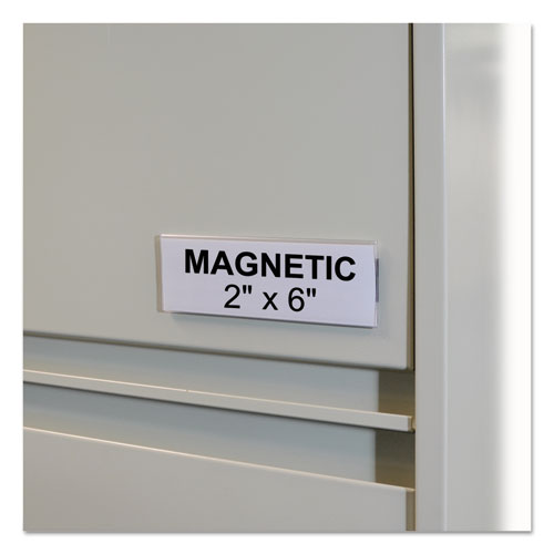 Hol-dex Magnetic Shelf/bin Label Holders, Side Load, 1 X 6, Clear, 10/box