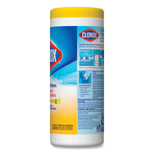 Disinfecting Wipes, 1-ply, 7 X 8, Crisp Lemon, White, 35/canister, 12 Canisters/carton