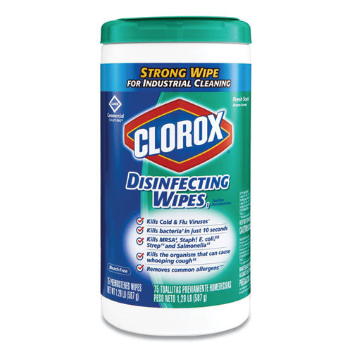 Disinfecting Wipes, 1-ply, 7 X 8, Crisp Lemon, White, 35/canister, 12 Canisters/carton