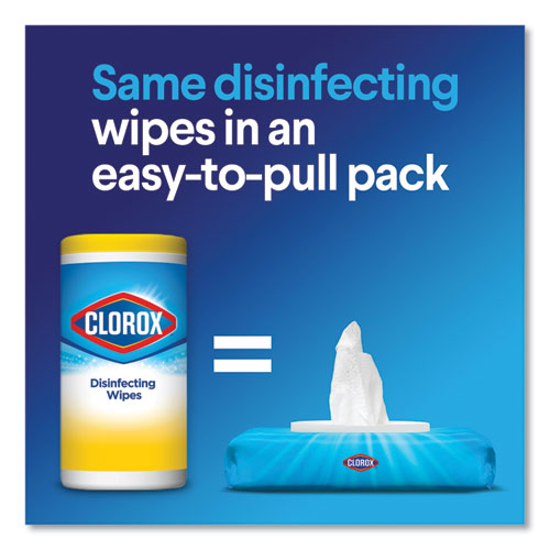 Disinfecting Wipes, Easy Pull Pack, 1-ply, 8 X 7, Lemon Scent, White, 75 Towels/box, 6 Boxes/carton